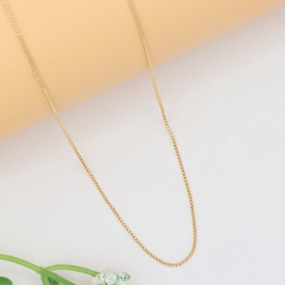 Elegant Rose Gold Plated Brass Necklace Box Chain Design, XPNL0279 - Picture 1 of 12